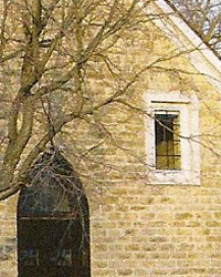 Exterior of the converted church project in Cottonwood Falls