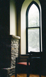 Detail of the gothic window in the Cottonwood Falls project